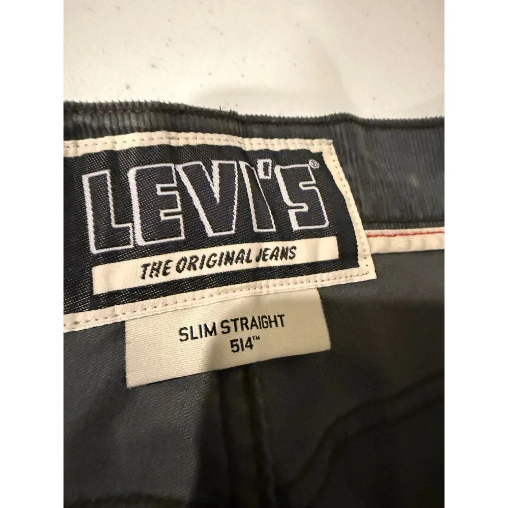 Levis 514 Slim Straight Corduroy Pants Mens 36x30 Charcoal Gray Cotton Blend